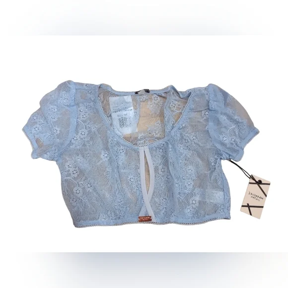 NWT Daydream Nation Sheer Lace Keyhole Bra Top Lingerie Powder blue - Picture 4 of 7